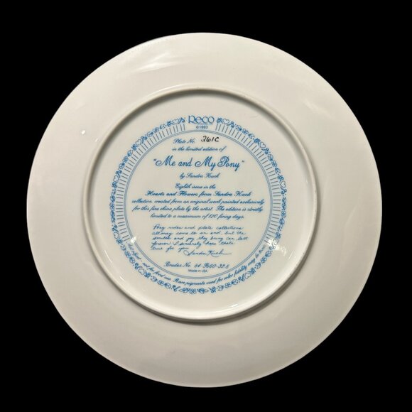Vintage Collector Plate " Me and My Pony" 8th Issue - Picture 2 of 2